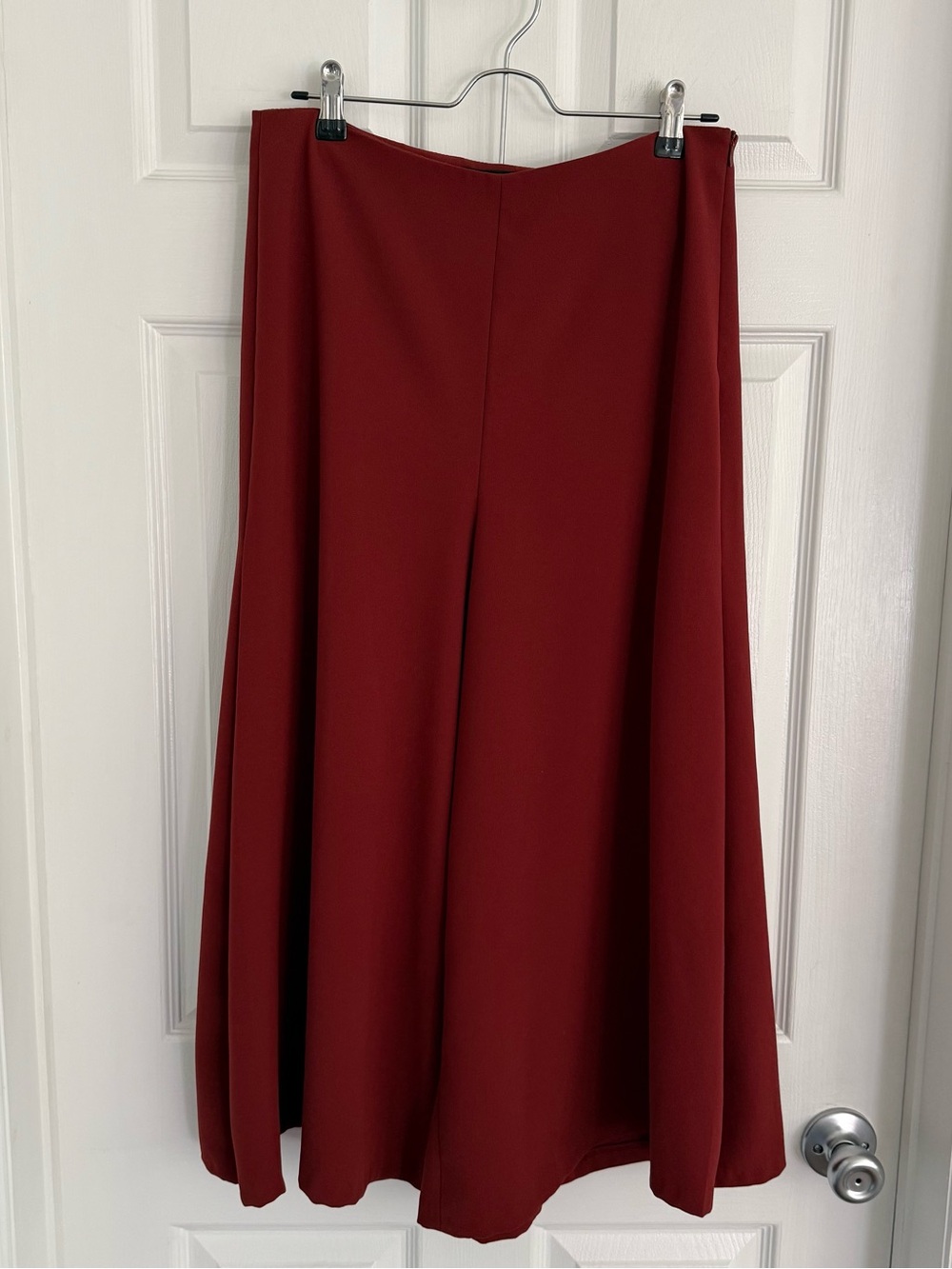 Zara Culottes Side Pleat Trouser Slacks in Merlot Burgundy- M
